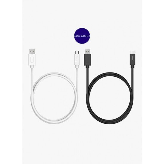 Tronsmart 2-Piece Type-C Data Sync Charging Cable Black/White 100 cm