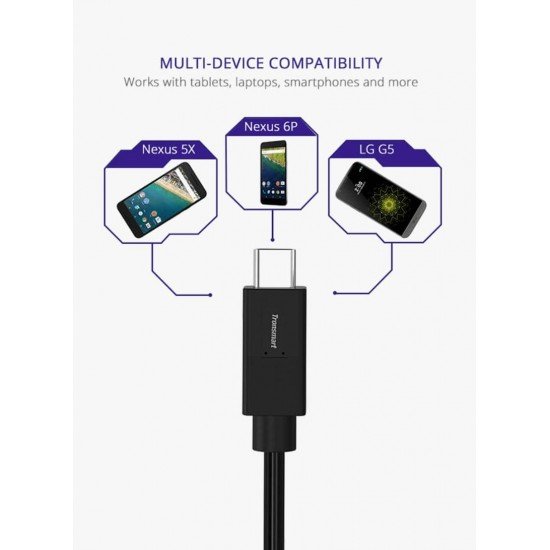 Tronsmart 2-Piece Type-C Data Sync Charging Cable Black/White 100 cm