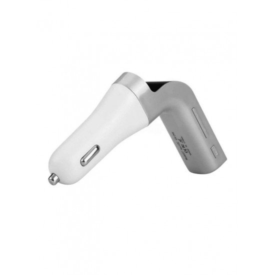 Bluetooth Car Charger With FM MP3 Transmitter White/Black