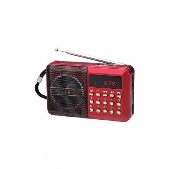 Joc Portable FM Radio Red/Black