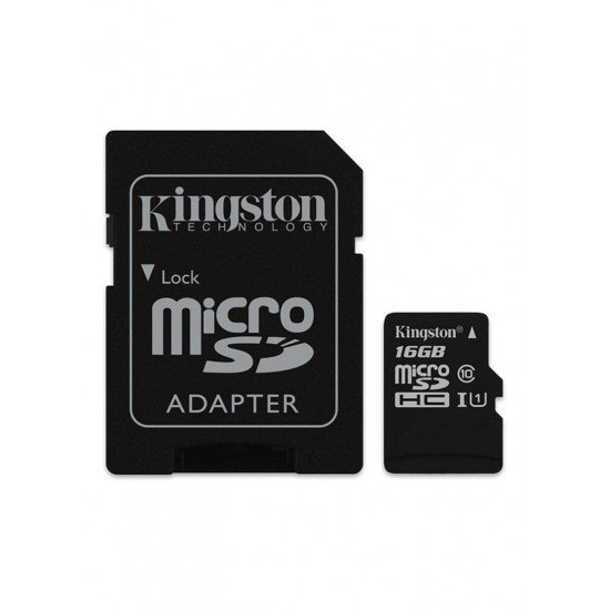 KINGSTON Micro SDHC Canvas Class 10 Memory Card With SD Adapter Black 32/16 GB