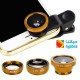 3-in-1 Wide Angle Macro Fisheye Lens Camera Kits Mobile Phone with Clip