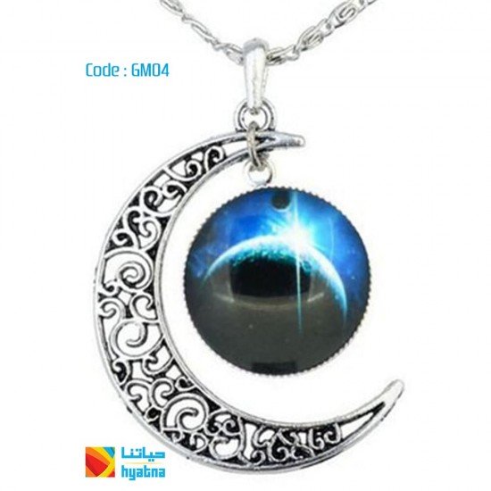 Moon Crescent Galaxy Necklace Pendant