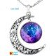 Moon Crescent Galaxy Necklace Pendant